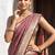 Maroon satin woven saree with blouse