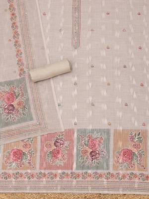Printed Linen Unstitched Dress Material 3