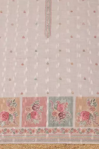 Printed Linen Unstitched Dress Material
