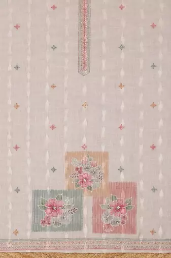 Printed Linen Unstitched Dress Material