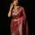 Rani pink satin woven saree with blouse