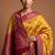 Mustard satin woven saree with blouse