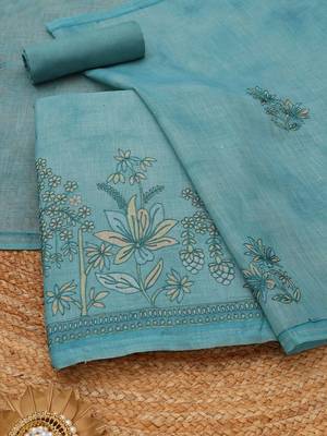 Printed Linen Unstitched Dress Material 1