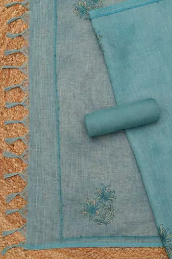 Printed Linen Unstitched Dress Material