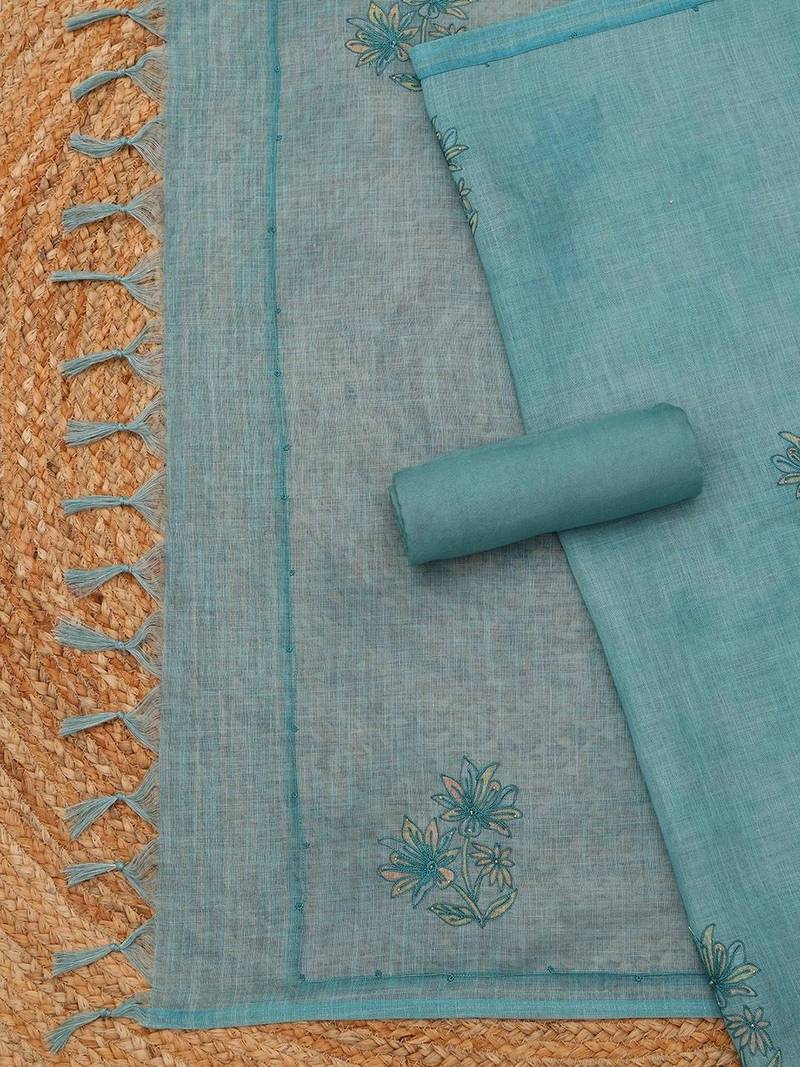 Printed Linen Unstitched Dress Material