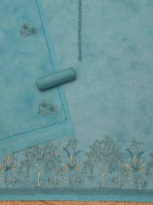 Printed Linen Unstitched Dress Material 3