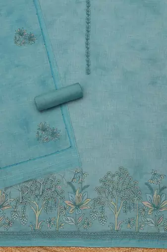 Printed Linen Unstitched Dress Material