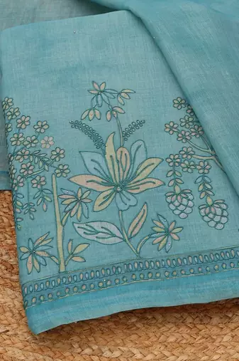 Printed Linen Unstitched Dress Material