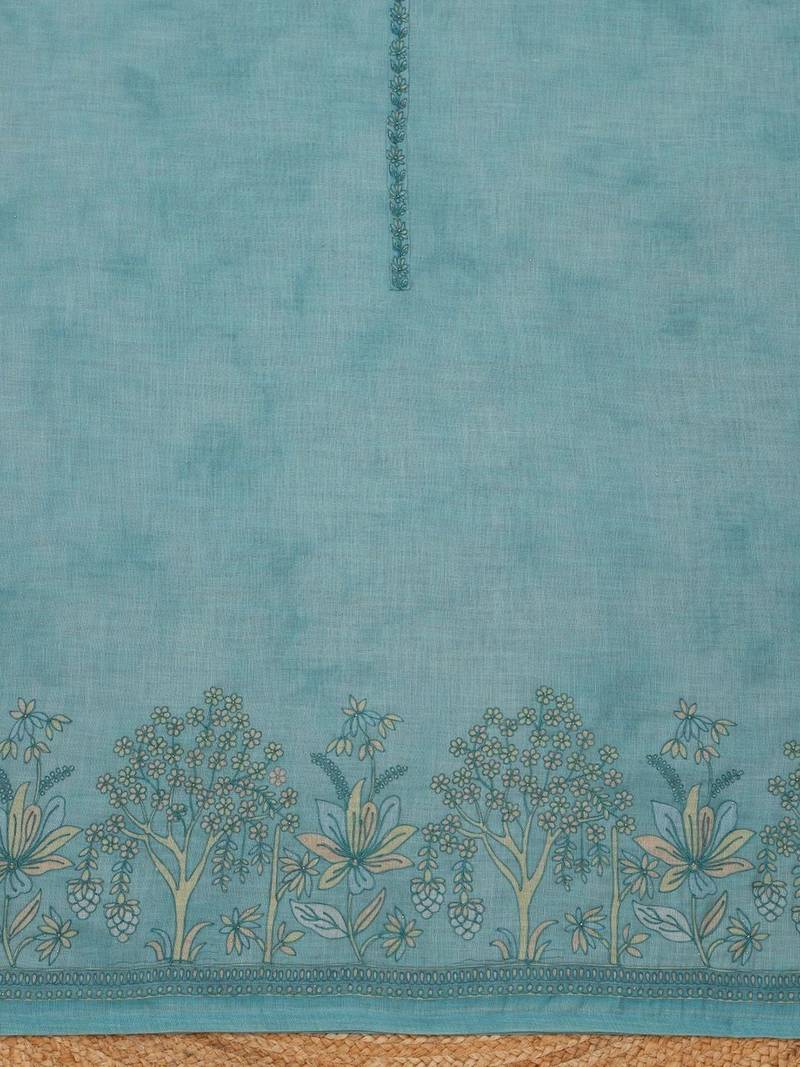 Printed Linen Unstitched Dress Material