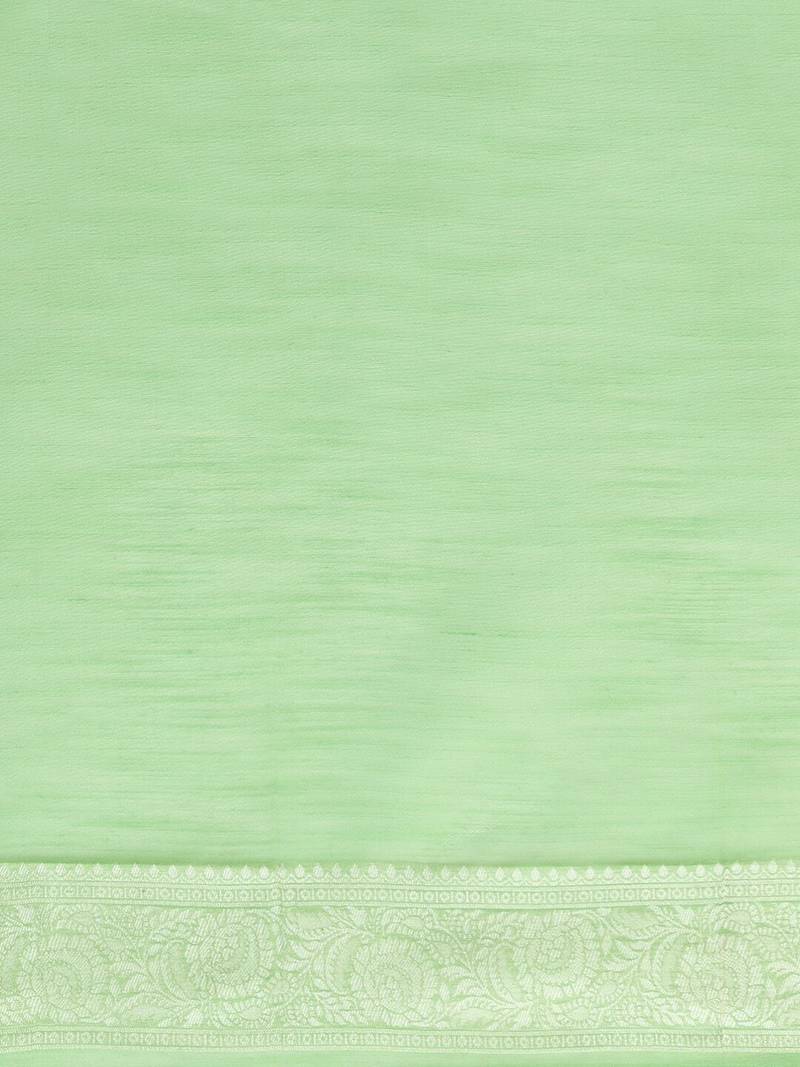 Green woven design saree with blouse