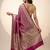 Rani pink satin woven saree with blouse