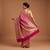 Rani pink satin woven saree with blouse
