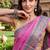 Pink tussar woven saree with blouse