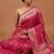 Rani pink katan silk woven saree with blouse