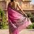 Pink tussar woven saree with blouse