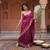 Rani pink katan silk woven saree with blouse