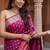 Rani pink katan silk woven saree with blouse