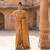 Mustard satin woven saree with blouse