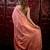 Peach satin woven saree with blouse