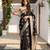 Black katan silk woven saree with blouse