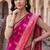 Rani pink katan silk woven saree with blouse