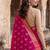 Rani pink katan silk woven saree with blouse