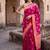 Rani pink katan silk woven saree with blouse