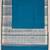 Peacock-blue blended cotton woven saree with blouse