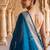 Peacock-blue blended cotton woven saree with blouse