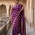 Purple silk blend woven saree with blouse