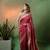 Rani pink satin woven saree with blouse