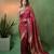 Rani pink satin woven saree with blouse