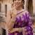 Purple silk blend woven saree with blouse