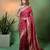 Rani pink satin woven saree with blouse