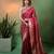 Rani pink satin woven saree with blouse