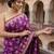 Purple silk blend woven saree with blouse