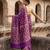 Purple silk blend woven saree with blouse