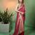 Rani pink satin woven saree with blouse