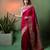 Rani pink satin woven saree with blouse