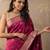 Rani pink katan silk woven saree with blouse