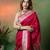 Rani pink satin woven saree with blouse