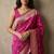 Rani pink katan silk woven saree with blouse