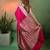 Rani pink satin woven saree with blouse