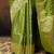 Pista green satin woven saree with blouse