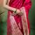 Rani pink satin woven saree with blouse