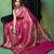 Rani pink satin woven saree with blouse