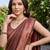 Rust katan silk woven saree with blouse