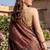 Rust katan silk woven saree with blouse