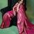Rani pink satin woven saree with blouse
