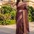 Rust katan silk woven saree with blouse